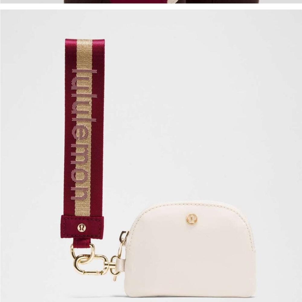 Lululemon Dual Pouch Wristlet- Deep Luxe/Gold/Bone NWT - Picture 7 of 10